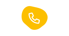 A yellow bubble with an illustrative outline of a phone on it.